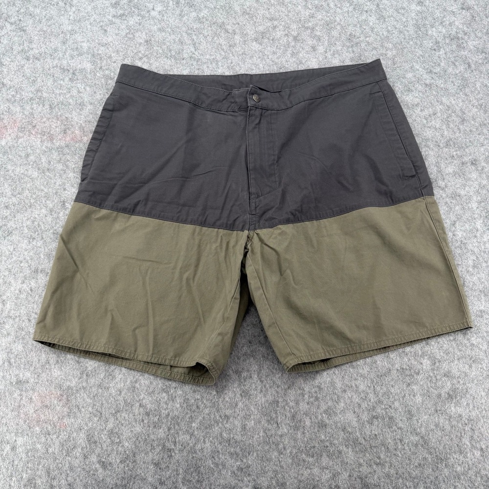 Patagonia Mens Organic Cotton Color Block Shorts Grey Green Size 36